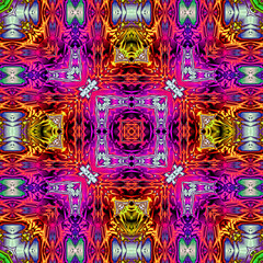 3d effect - abstract kaleidoscopic geometric pattern - 713495995