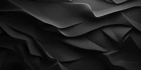 Fotobehang abstract modern background,crumpled paper effect,black color,banner concept,wallpaper, © Наталья Лазарева