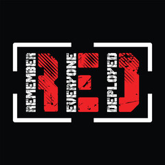 Red Friday Remember Everyone Deployed Usa American Design For T Shirt Poster Banner Backround Print Vector Eps Illustrations..