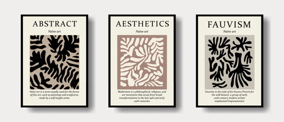 Abstract groovy botanical poster in modern trendy minimalist style. Hand drawn prints for wallpaper, wall decor, fabric, postcard, cover.