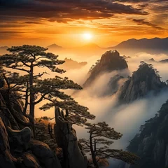 Paintings on glass Huangshan Chinese_Natural_Wonder