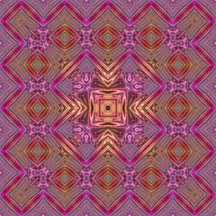 3d effect - abstract kaleidoscopic geometric pattern - 713497508