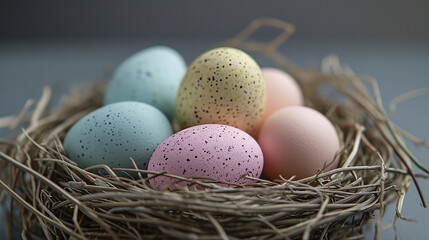 Naklejka na ściany i meble Easter Egg Nest With Pastel Colors