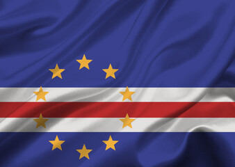 Cape verde flag waving in the wind.