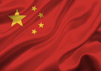 China flag waving in the wind.