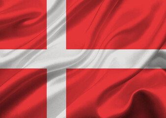 Denmark  flag waving in the wind.