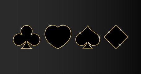 Vector symbols of playing cards. Play card symbol set vector icon. - obrazy, fototapety, plakaty