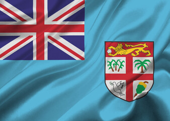 Fiji flag waving in the wind.