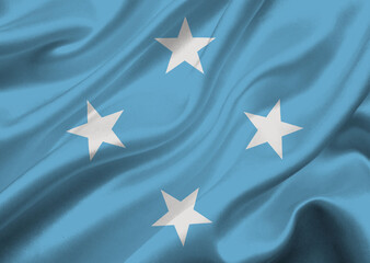 F.S. micronesia flag waving in the wind.