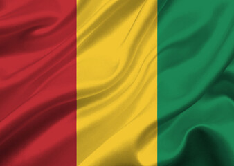 Fototapeta premium Guinea flag waving in the wind.