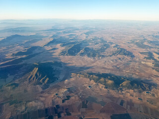 Airplane aerial view of Spain - 713506525