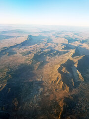 Airplane aerial view of Spain - 713506563