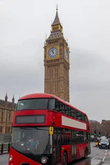 Crédence de cuisine en verre imprimé Bus rouge de Londres Big Ben and a red bus