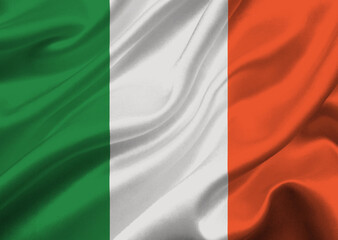 Ireland flag waving in the wind.