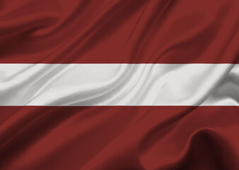 Latvia flag waving in the wind.