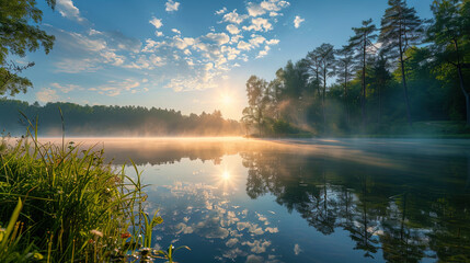 Photos of the lake in the morning light seemed to personify the beginning of a new day, complete f