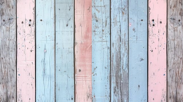 Blue and pink painted wooden wall