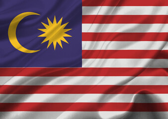 Malasya flag waving in the wind.