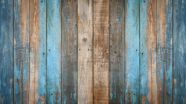 Blue painted wooden wall