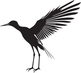 Obraz premium silhouette of a blue heron flying vector illustrator 