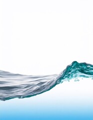 Blue rushing water background isolated on white background.