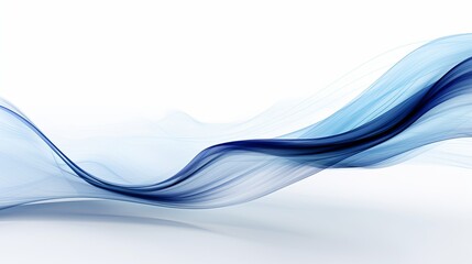 Obraz premium Abstract smooth blue line on a white background