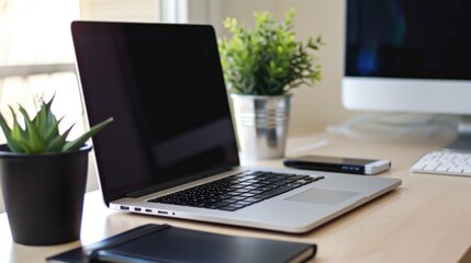 laptop on desk generative ai
