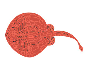Vector illustration of a realistic stingray in flat style.