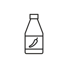 Chili sauce bottle icon, isolated on white background, vector illustration