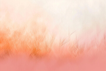 modern peach gradient background with effect of blurred glass,with elements of fluffy blades grass