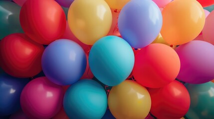 Fototapeta na wymiar balloons of many vibrant colors generative ai