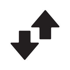 Black Arrow Set Vector. Black Arrows up and down,  vector isolated on a white background.