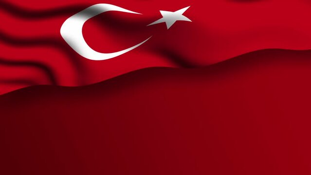 Turkey flag cinematic waving background