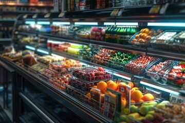 a supermarket that offers a variety of foods Generative AI - obrazy, fototapety, plakaty