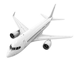 Airplane Isolated on Transparent and white background. Generative ai