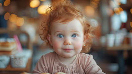Happy red-haired baby