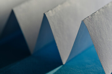 Abstract sharp triangular lines in closeup.