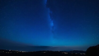 Milky way on dark blue sky