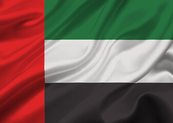 United Arab flag waving in the wind.