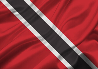 Trinidad and tob flag waving in the wind.
