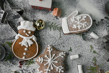 Christmas gingerbread, Christmas holiday background, Christmas holiday concept, New Year mood