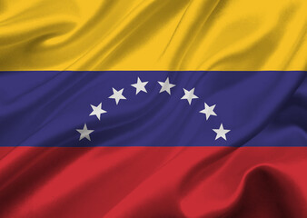 Venezuela flag waving in the wind.