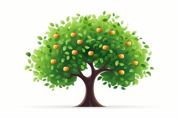 Fruit tree icon logo on white background