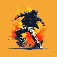 Easy movements merge with the rhythm as the guy embodies his passion for breakdancing. His body is like harmony, drawing emotional lines of strength and grace in the air.