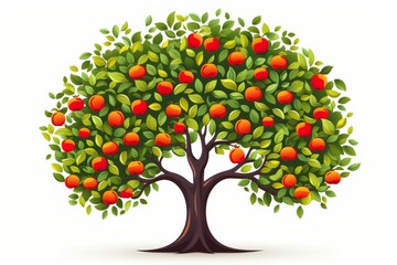 Fruit tree icon logo on white background