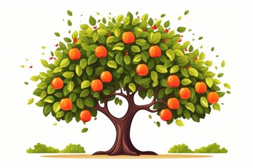 Fruit tree icon logo on white background