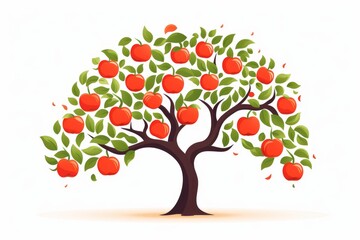 Fruit tree icon logo on white background