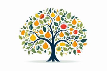 Fruit tree icon logo on white background