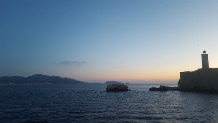 lighthouse at sunset