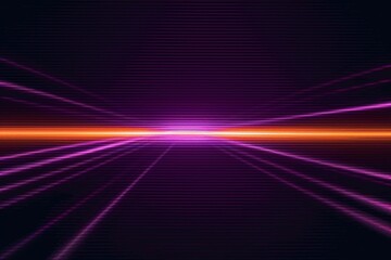 Fototapeta na wymiar Luminous Horizon: Dynamic Purple and Blue Light Lines Dance on a Dark Canvas, Creating an Electric Symphony of Colors